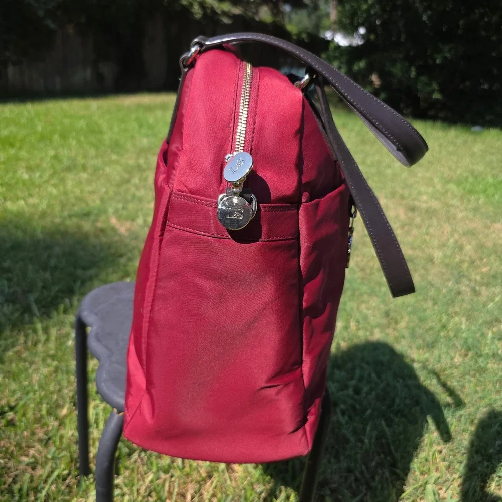 Lo & Sons The OG 2 Laptop Bag Crimson Red Nylon Travel Tote Overnight Bag